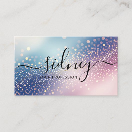 Glitzer blauer rosa Hintergrund Visitenkarte (Vorderseite)