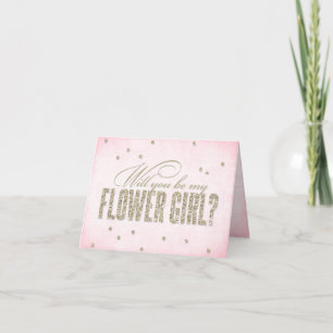 Glitzer-Blick sind Sie mein Blumen-Mädchen? Karte