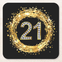 Glitzer Bling Confetti | der Diamant-Zahl-21 Gold