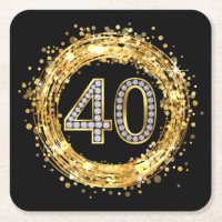 Glitzer Bling Confetti | der Diamant-Zahl-40 Gold