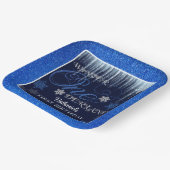 Glitzer Blue Erster Geburtstag Winter ONEderland Pappteller (Gewinkelt)