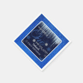 Glitzer Blue Erster Geburtstag Winter ONEderland Serviette (Ecke)