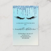 Glitzer Blue Eyelash Extension Client Record Busin Visitenkarte (Vorderseite)
