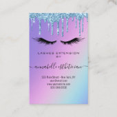 Glitzer Blue Eyelash Extension Client Record Visitenkarte (Vorderseite)