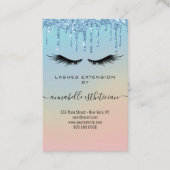 Glitzer Blue Eyelash Extension Client Record Visitenkarte (Vorderseite)