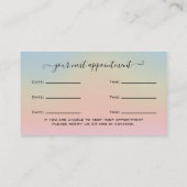 Glitzer Blue Eyelash Extension Ernennung Visitenkarte (Rückseite)