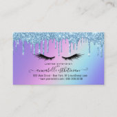 Glitzer Blue Eyelash Extension Loyalty Visitenkarte (Vorderseite)