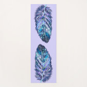 Glitzer Blue Feather Yoga Mat Yogamatte (Vorderseite)