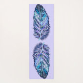 Glitzer Blue Feather Yoga Mat Yogamatte (Rückseite)