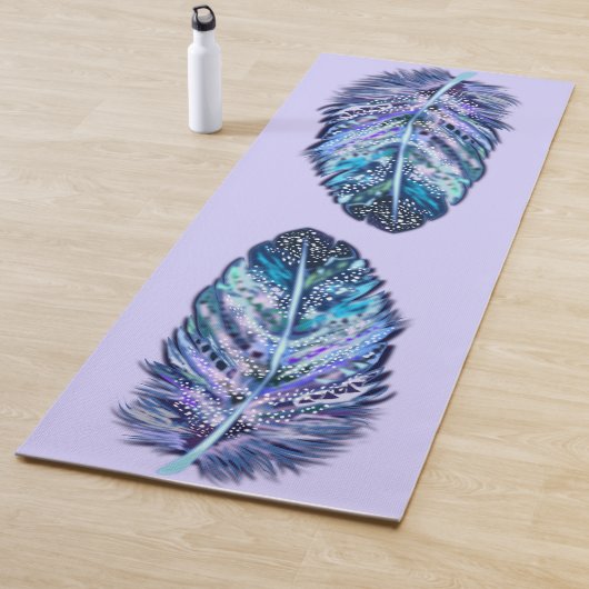 Glitzer Blue Feather Yoga Mat Yogamatte (Beispiel)