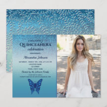 Glitzer Blue Foto Quinceanera Geburtstag