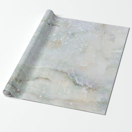 Glitzer Blue Marble Wrapping Paper Geschenkpapier (Ungerollt)