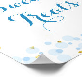 Glitzer Blue Moon Aquarell Süße Leckereien Zeichen Poster (Ecke)