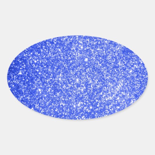 Glitzer Blue Ovaler Aufkleber (Vorderseite)