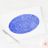 Glitzer Blue Ovaler Aufkleber (Umschlag)