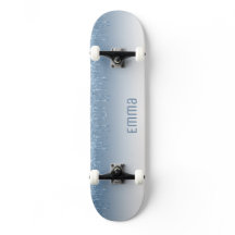 Glitzer Blue Skateboard mit Namen
