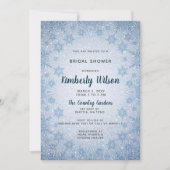 Glitzer Blue Snowflakes WinterBrautparty Einladung (Vorderseite)