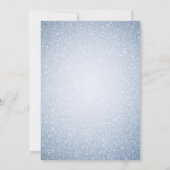 Glitzer Blue Snowflakes Winterhochzeit Einladung (Rückseite)