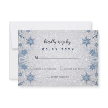Glitzer Blue Snowflakes Winterhochzeit