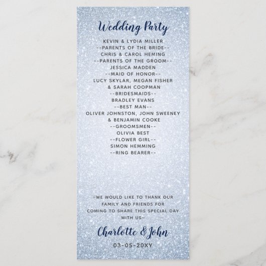 Glitzer Blue Snowflakes Winterprogramm Programm (Rückseite)