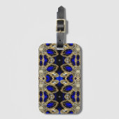 Glitzer Blue und Golddiamant Kristall Gepäckanhänger (Vorderseite Vertikal)