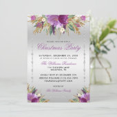 Glitzer-Blume, Gerahmtes Weihnachtsfest im Party Einladung (Stehend Vorderseite)