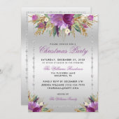 Glitzer-Blume, Gerahmtes Weihnachtsfest im Party Einladung (Vorne/Hinten)