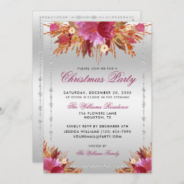 Glitzer-Blume, Gerahmtes Weihnachtsfest im Party Einladung