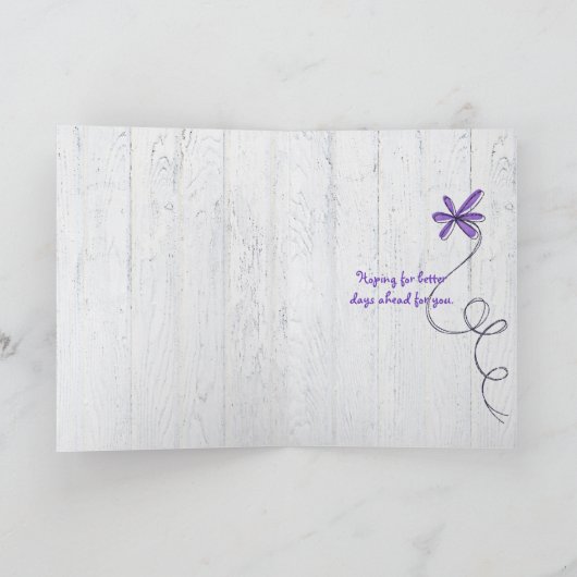 Glitzer-Blume werden bald gut Karte (Innenseite)