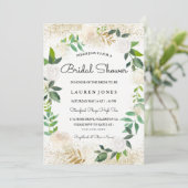 Glitzer Blumenkraut Bridal Dusche Einladung (Stehend Vorderseite)