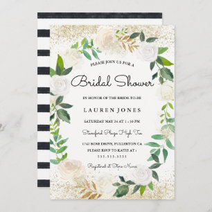 Glitzer Blumenkraut Bridal Dusche Einladung