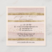 Glitzer Blumenkuchen Konditorei Quadratische Visitenkarte (Rückseite)