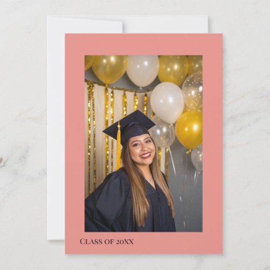 Glitzer Blumenwasser-Farbe Foto Abschluss Einladung (Rückseite)