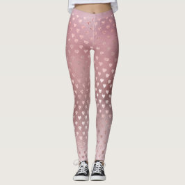Glitzer Blush Kleine Herzen Rosa Rose Gold Funkeln Leggings