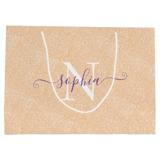 Glitzer Blush Lila, individueller Großbeutel Große Geschenktüte (Rückseite)