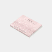 Glitzer Blush Name Web Telefonnummer Rosa Post-it Klebezettel (angewinkelt)