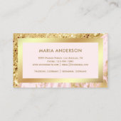 Glitzer Blush Pink Marmor Makeup Artist Visitenkarte (Rückseite)