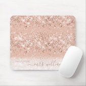 Glitzer Blush Pink Rose Gold Future Frau Bride Mousepad (Mit Mouse)