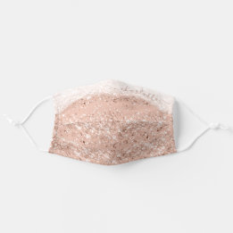Glitzer Blush Pink Rose Gold Ombre Monogramm Skrip Mund-Nasen-Maske Aus Stoff