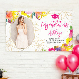 Glitzer boho fett blumengeschmückte Abschluss Glüc Banner