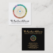 *~* Glitzer Boho Gold Sakrale Geometrie Chakra Quadratische Visitenkarte (Vorne/Hinten)