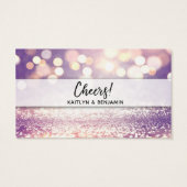 Glitzer Bokeh Drink Tickets mit modernen Handschri (Rückseite)