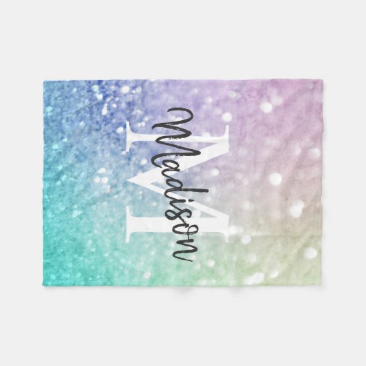 Glitzer Bokeh Glamour Elegant Fleecedecke (Vorderseite (Horizontal))