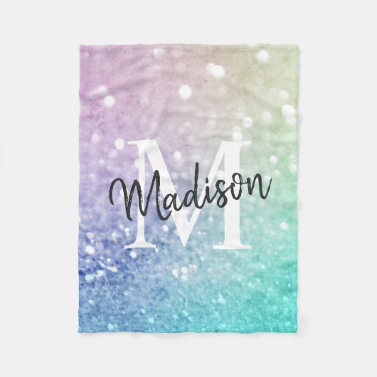 Glitzer Bokeh Glamour Elegant Fleecedecke (Vorderseite)