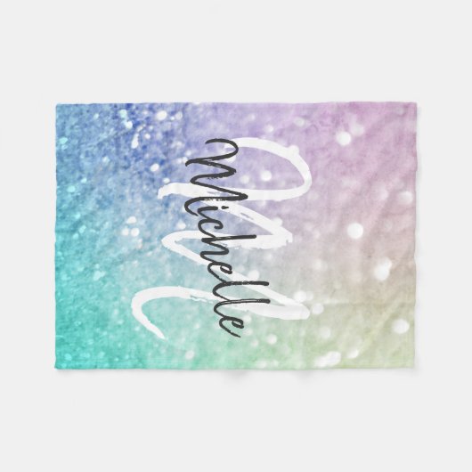 Glitzer Bokeh Glamour Elegant Fleecedecke (Vorderseite (Horizontal))