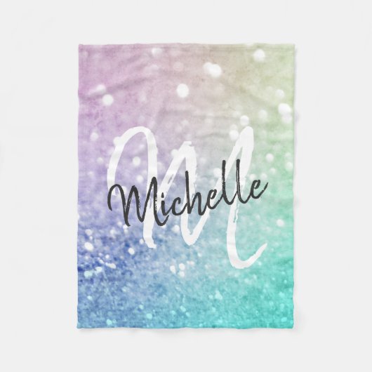 Glitzer Bokeh Glamour Elegant Fleecedecke (Vorderseite)