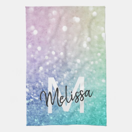 Glitzer Bokeh Glamour Elegant Geschirrtuch (Vertikal)