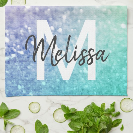 Glitzer Bokeh Glamour Elegant Geschirrtuch (Gefaltet)