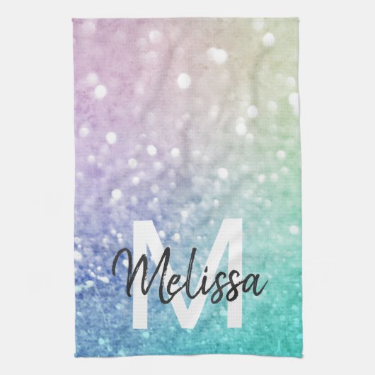 Glitzer Bokeh Glamour Elegant Geschirrtuch (Vertikal)