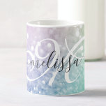 Glitzer Bokeh Glamour Elegant Kaffeetasse<br><div class="desc">Dieses farbenfrohe,  bunt gestylte Glitzer-Muster lässt sich einfach mit Ihrem individuelle Name und/oder Monogramm personalisieren.</div>
